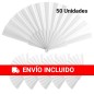 (Amazon) Pack de 50 Abanicos de Bodas PVC y Tela de Color Blanco