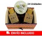 24-UNIT PACK OF SHAMPOO, BODYMILK AND SOAP WITH WOODEN TRUNK