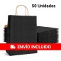 50 Bolsas Negras medidas 25 x 31 x 11 cm