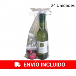 24 Coffret cadeau avec vin blanc, confiture et bonbon aux figues