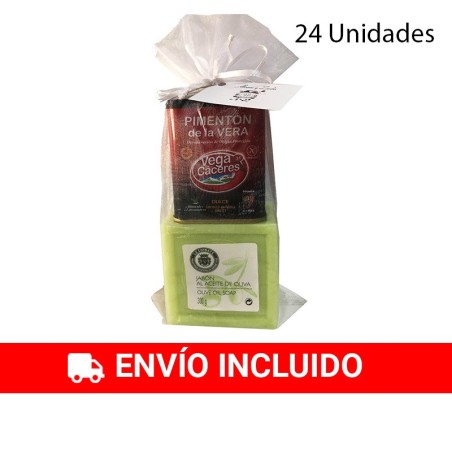 Pack 24 for gift pimenton de la vera and natural olive soap