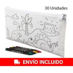 30 Estuches para colorear niños dinosaurios