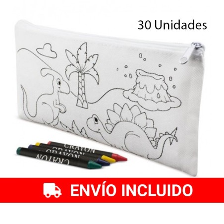 30 Estuches para colorear niños dinosaurios