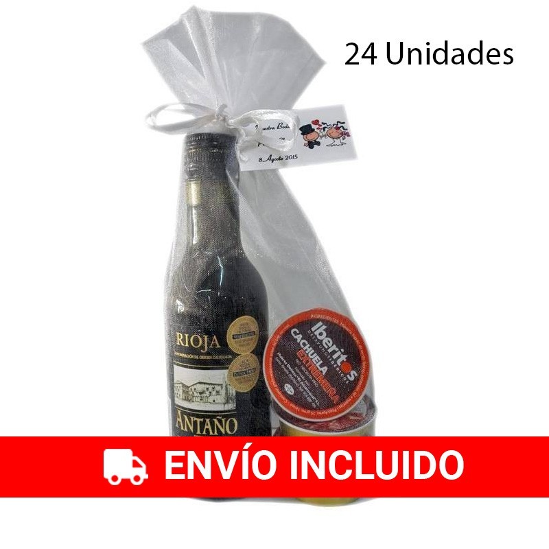 24 Pack boda vino Antaño Rioja con tres patés