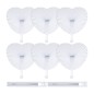 Set of 60 heart-shaped hand fans for white events