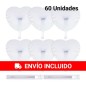 Set of 60 heart-shaped hand fans for white events