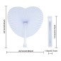 Pack of 120 white heart-shaped hand fans
