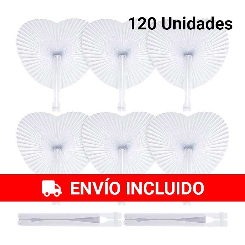 Pack de 120 de pai pai blancos de corazón