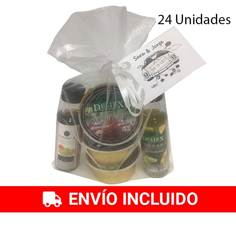 Aceite, vinagre con patés para regalar (24 unidades)