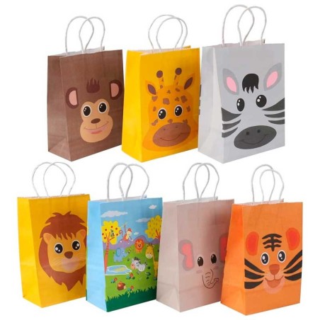 Pack of 14 animal-shaped bags