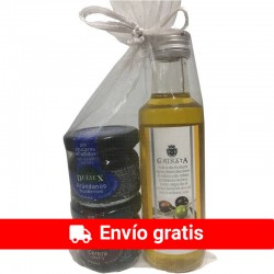 24 Combinaison d'huile d'olive extra vierge et de confitures de myrtilles et de cerises pour les événements