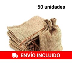 Lote de 50 bolsitas yute 9 x 12 cm- Regalos Gourmet Online