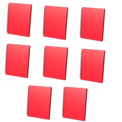 Pack of 8 red ring-bound notebooks | Regalos Gourmet Online