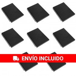Cuadernos A5 color negro pack 8 unidades