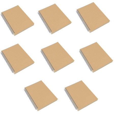 Set of 8 notebooks with Kraft cover