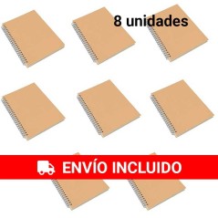 Kraft Cover Notebooks, 8 Pack, A5 Size - Gourmet Gifts Online