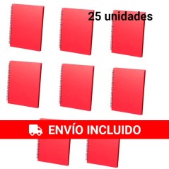 Red notebooks, lot of 25 units, A5 format