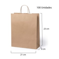 Lote de 100 bolsas de eventos 21x23x9 cm