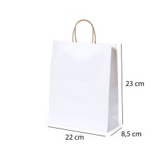 Sac en papier blanc 22 x 23 x 9 cm - Cadeaux gourmands en ligne