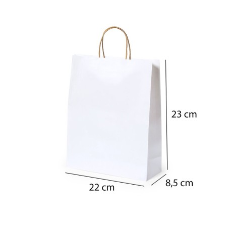 Sac en papier blanc 22 x 23 x 9 cm - Cadeaux gourmands en ligne