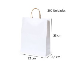 Bolsas Blancas de 22 x 23 x 9 cm lote 200 - Regalos Gourmet Online