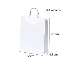 Bags 22 x 23 x 8.5 cm pack of 50 White