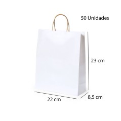 Bolsas 22 x 23 x 8,5 cm pack 50 Blancas