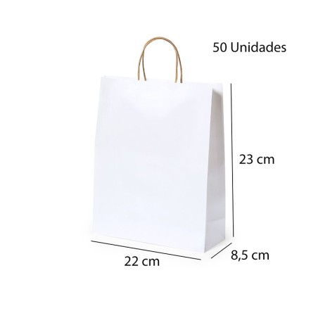 Bolsas 22 x 23 x 8,5 cm pack 50 Blancas