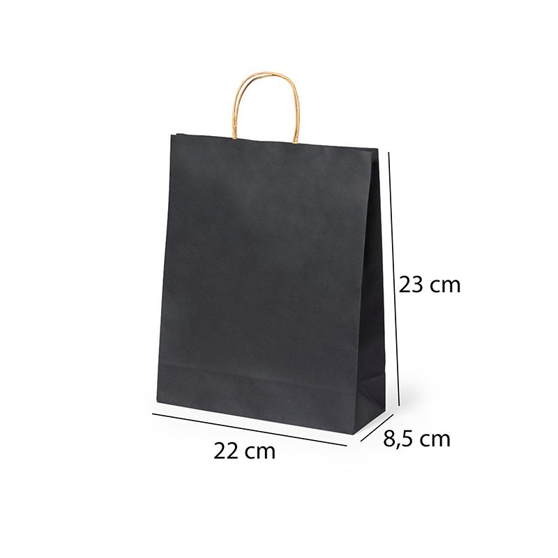 Bolsa eventos papel 22 x 23 x 9 cm color negro