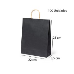 Pack de 100 bolsas negras 22x23x8,5 cm