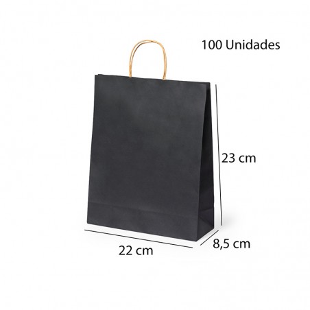 Pack de 100 bolsas negras 22x23x9 cm