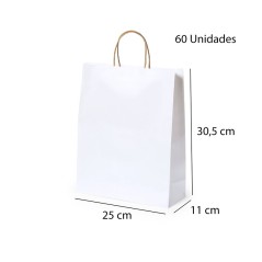 Bolsa eventos color blanca 25 x 30,5 x 11cm 60 unidades