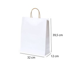 White Recycled Paper Bag 32 x 39.5 x 12 cm - Gourmet Gifts Online