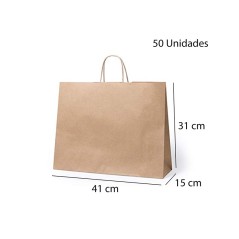 50 Sacs en papier pour cadeaux 41x32x15