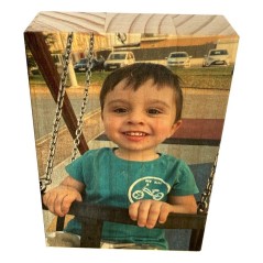 Taco de madera personalizada con foto  30 x 40 x 3 cm 2 CARAS