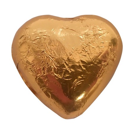 Silver or gold heart-shaped chocolate bonbon