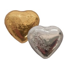 Corazones de chocolate plateados o dorados - Regalos Gourmet Online