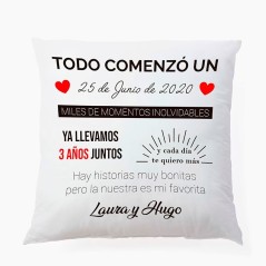 Anniversary cushion, gift for couples 25 x 25 cm