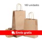 100 Kraft Paper Bags, 18 x 8 x 24 cm