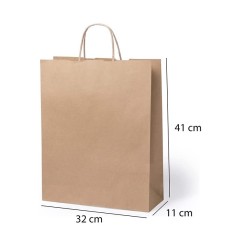 250 Bolsas de papel kraft de 32 x 41 x 11 cm