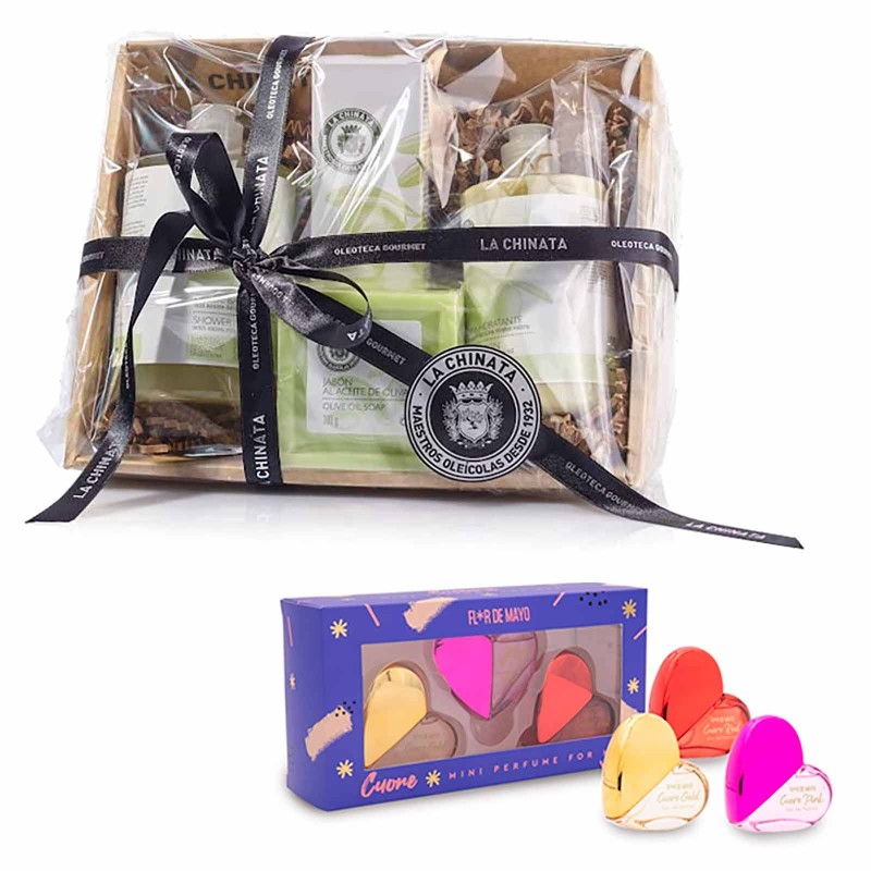 La Chinata No. 1 cosmetic basket with perfumes