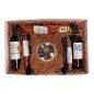 Elongated case with Gourmet products for a gift