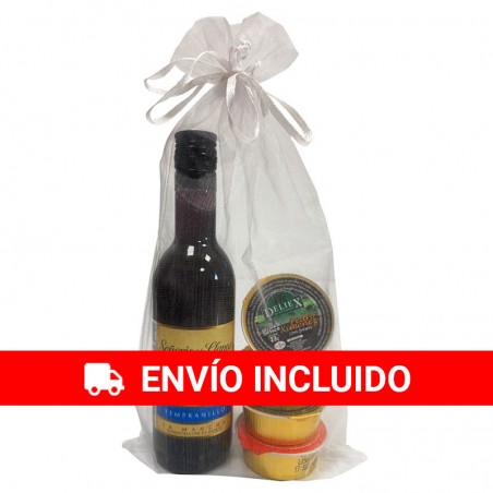 copy of Miniature wine "Señorio de los Llanos" made of plastic with four pâté