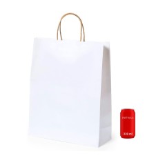 Sac en papier recyclé blanc 32 x 39,5 x 12 cm - Cadeaux gourmands en l