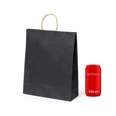 Sac en papier noir (22 x 23 x 9 cm) - Cadeaux gourmands en ligne