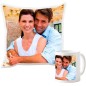 Personalized mug and cushion with photo and/or text 40x40cm
