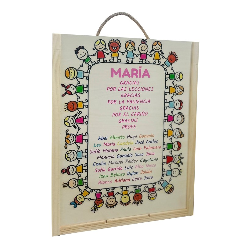 Coffret en bois personnalisé pour 3 bouteilles cadeau pour enseignant