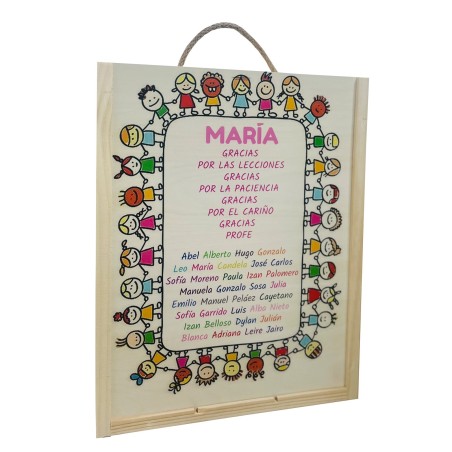 Personalized wooden box for 3 bottles gift for teacher