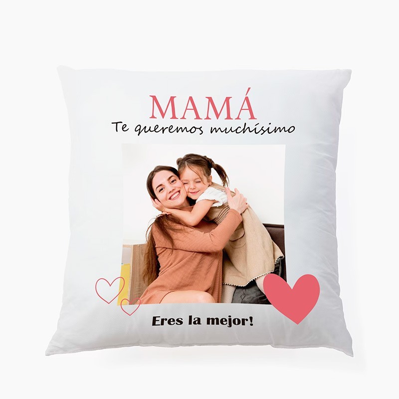 Personalized photo cushion to give to your mother, 25 x 25 cm