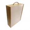 Caja de madera personalizable para maestra/o de guardería - 3 botellas. Diseño árbol